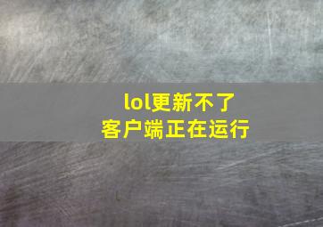 lol更新不了 客户端正在运行